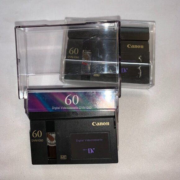 Lot of 2 Canon DVM-E60 Mini DV Digital Videocassettes 60 Minute used - Picture 1 of 5
